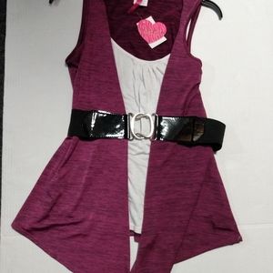 Juniors Heart Soul Purple/White Short sleeve top